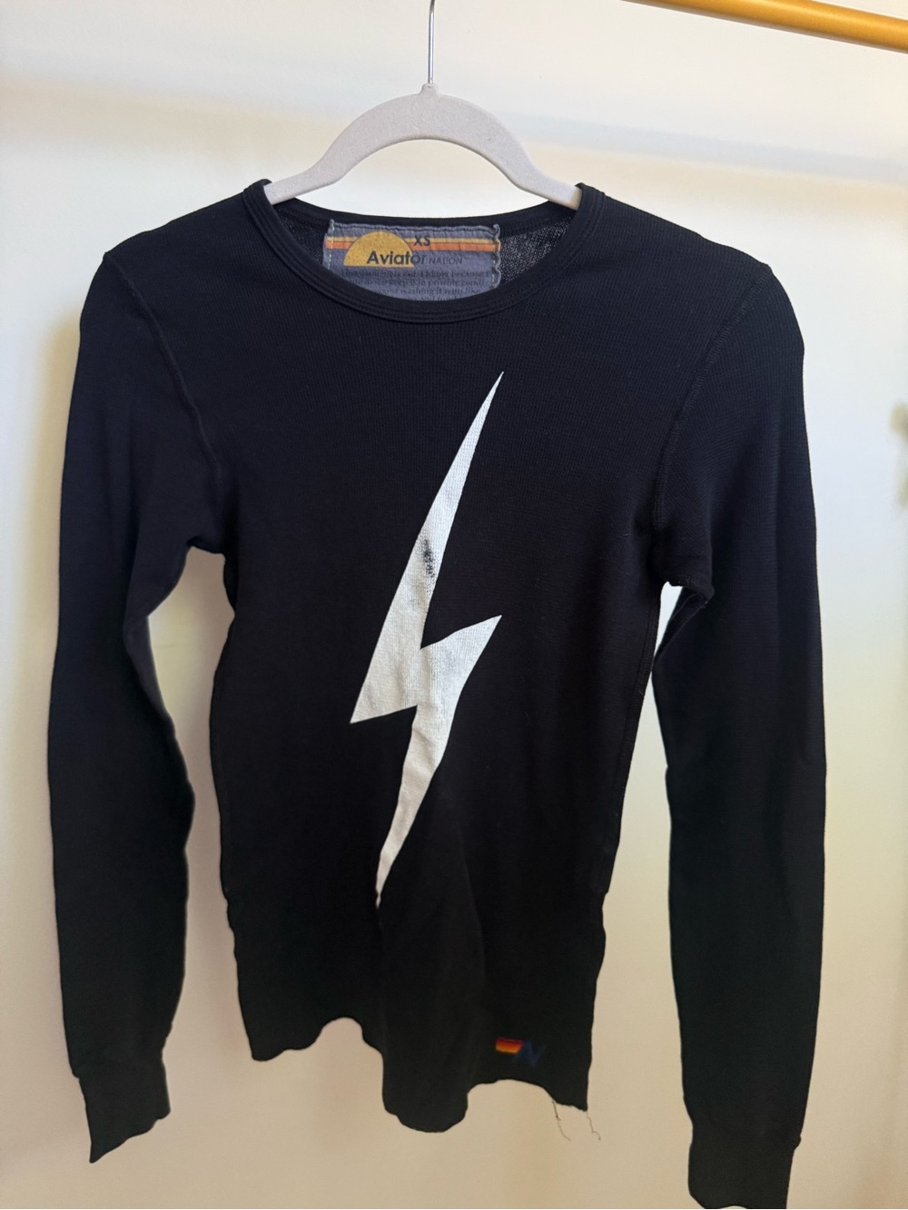Aviator Nation Lightning Bolt Thermal - Black